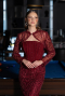 Long Burgundy Beaded Evening Dress ABU6567