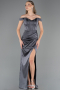 Long Anthracite Satin Mermaid Prom Dress ABU6574