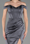 Long Anthracite Satin Mermaid Prom Dress ABU6574