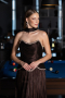 Long Brown Chiffon Evening Dress ABU6570