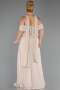 Long Beige Chiffon Plus Size Evening Dress ABU6274