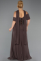 Long Brown Chiffon Plus Size Evening Dress ABU6274