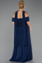 Long Navy Blue Chiffon Plus Size Evening Dress ABU6274