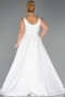 Long White Satin Formal Plus Size Dress ABU6576