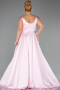 Long Powder Color Satin Formal Plus Size Dress ABU6576