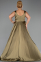 Long Oil Green Satin Formal Plus Size Dress ABU6576