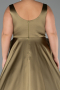 Long Oil Green Satin Formal Plus Size Dress ABU6576