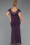 Long Purple Stony Plus Size Evening Dress ABU5439
