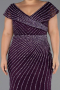 Long Purple Stony Plus Size Evening Dress ABU5439