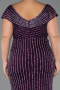 Long Purple Stony Plus Size Evening Dress ABU5439