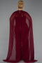 Long Burgundy Beaded Plus Size Evening Dress ABU6545