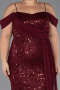 Long Burgundy Scaly Plus Size Evening Gown ABU6134
