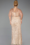 Long Gold Beaded Formal Plus Size Dress ABU5722