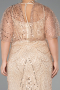 Long Gold Beaded Formal Plus Size Dress ABU5722