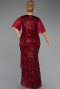 Long Burgundy Scaly Formal Plus Size Dress ABU6373