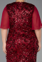 Long Burgundy Scaly Formal Plus Size Dress ABU6373