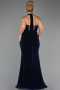 Long Navy Blue Plus Size Evening Dress ABU6539