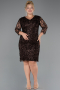 Midi Brown Scaly Plus Size Cocktail Dress ABK2546