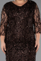 Midi Brown Scaly Plus Size Cocktail Dress ABK2546