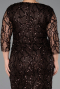 Midi Brown Scaly Plus Size Cocktail Dress ABK2546