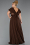 Long Brown Chiffon Plus Size Evening Gown ABU032