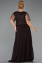 Long Brown Chiffon Plus Size Evening Dress ABU5554