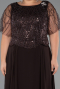 Long Brown Chiffon Plus Size Evening Dress ABU5554