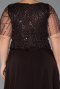 Long Brown Chiffon Plus Size Evening Dress ABU5554