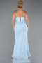 Long Light Blue Dantelle Plus Size Evening Gown ABU6280