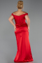 Long Red Satin Plus Size Evening Gown ABU6577