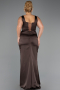 Long Brown Satin Formal Plus Size Dress ABU6543