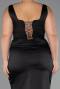 Long Black Satin Formal Plus Size Dress ABU6543