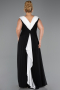 Long Black-White Chiffon Formal Plus Size Dress ABU6587