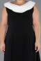 Long Black-White Chiffon Formal Plus Size Dress ABU6587