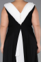 Long Black-White Chiffon Formal Plus Size Dress ABU6587