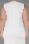 Midi White Plus Size Party Dress ABK2690