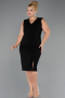 Midi Black Plus Size Party Dress ABK2690