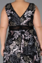 Long Black Laced Plus Size Evening Gown ABU4261