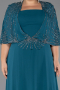 Long Oil Green Chiffon Formal Plus Size Dress ABU6529