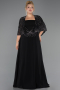 Long Black Chiffon Formal Plus Size Dress ABU6529