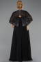 Long Black Chiffon Formal Plus Size Dress ABU6529