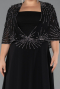 Long Black Chiffon Formal Plus Size Dress ABU6529