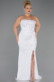 Long White Dantelle Formal Plus Size Dress ABU6364