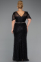 Long Black Beaded Formal Plus Size Dress ABU6583