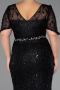 Long Black Beaded Formal Plus Size Dress ABU6583