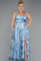Long Light Blue Plus Size Prom Dress ABU6558