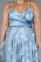 Long Light Blue Plus Size Prom Dress ABU6558