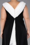 Midi Black-White Chiffon Plus Size Cocktail Dress ABK2692