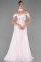 Long Powder Color Chiffon Evening Dress ABU6588