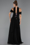 Long Black Chiffon Plus Size Evening Dress ABU6717